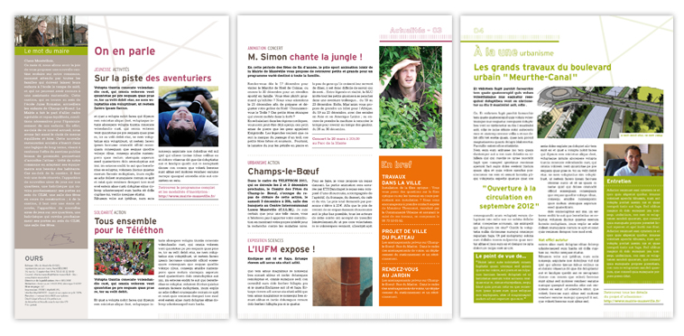 pages intérieures du journal