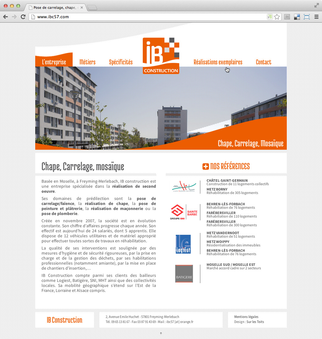 ib construction, site internet